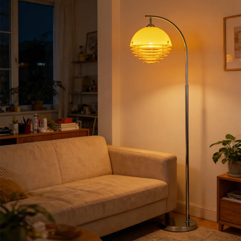 

Sunset orange floor lamp bedroom study creative vertical ins bedside landing