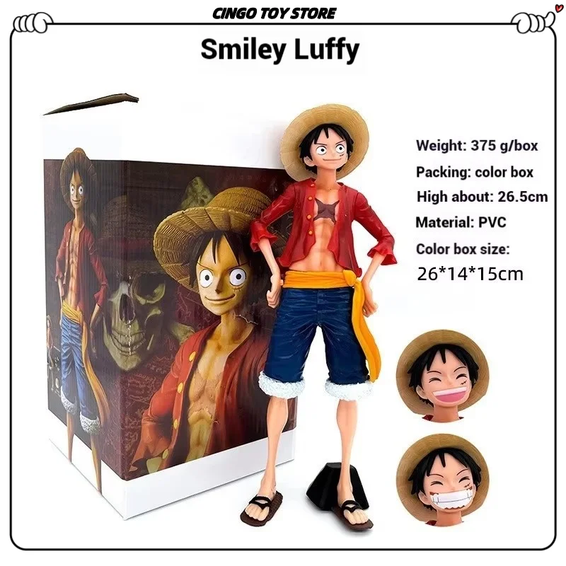 Animation One Piece Action Figure Smiley Luffy Statue Can Change Face Model Pvc Collection Desktop Decoration Toy Birthday Gifts