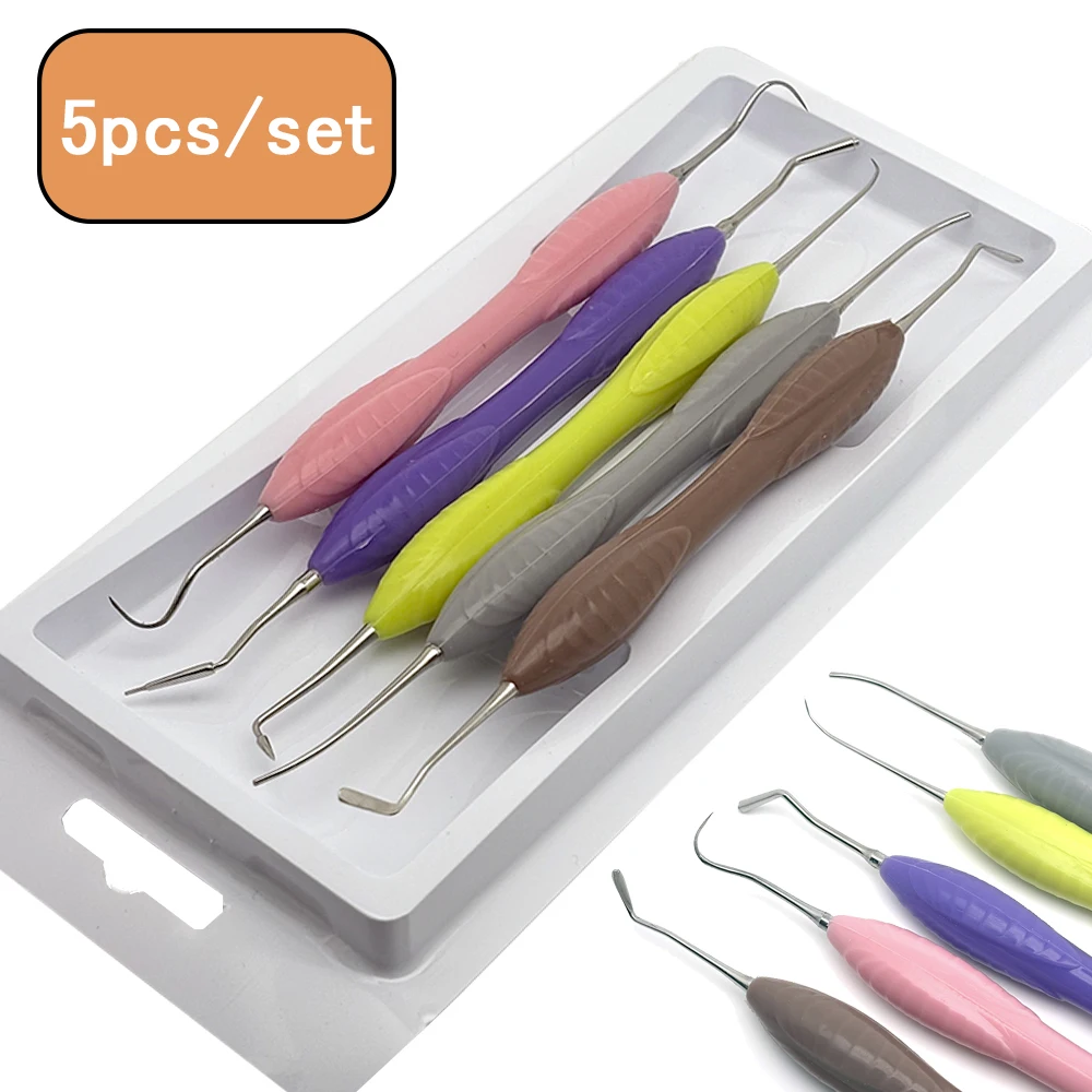 Dental Resin Spatulas Composite Instruments Dental resin filler kit with non-slip silicone handle, easy to use Dentistry Tool