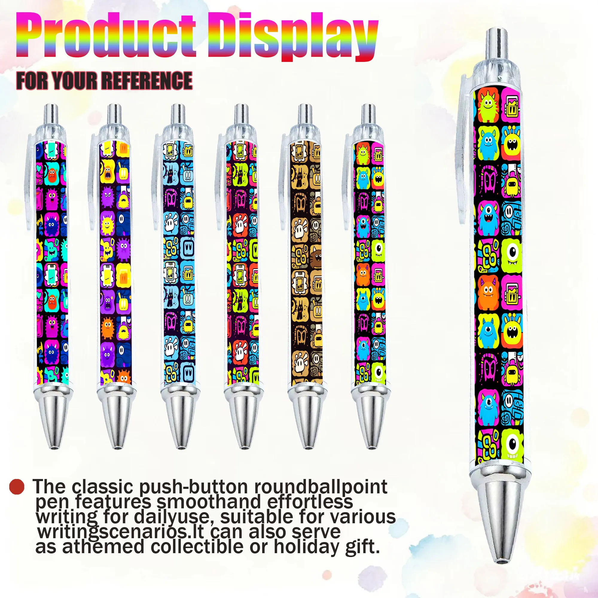 

6pcs/12pcs Various Monster themed ballpoint pens Color Monster series gift pens Student writing holiday birthday gifts