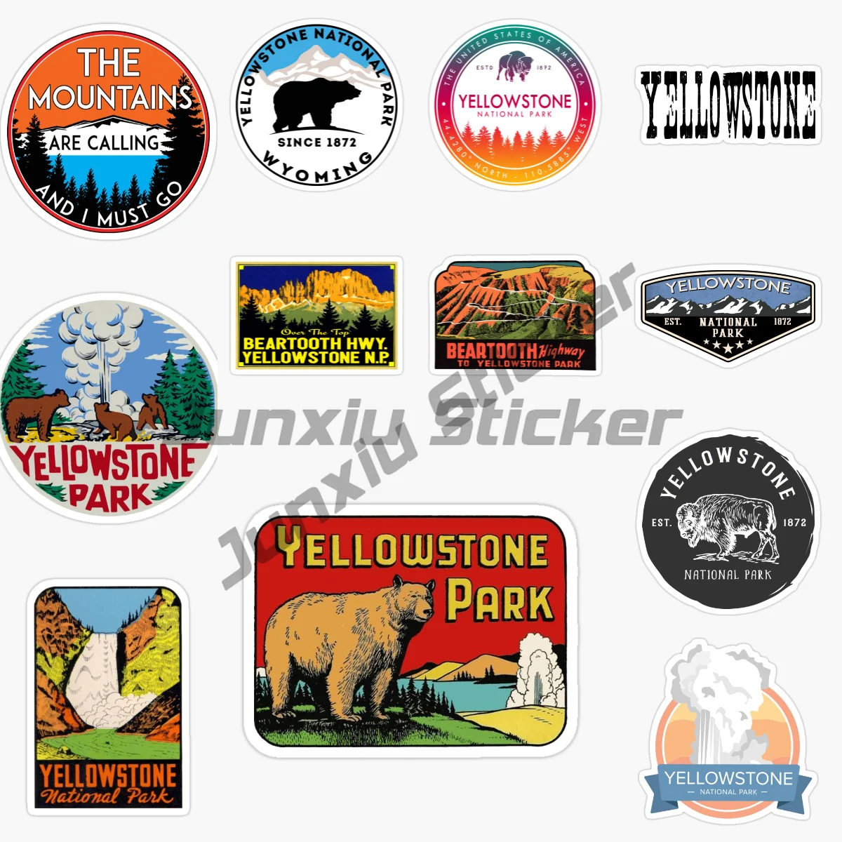

Yellowstone Park Creative Sticker Wall Room Truck Motorcycle Car Window Glass Bicycle Van Helmet Camper Off-road PVC Decal