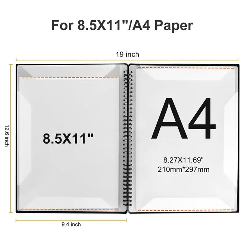 [MEGA SALE]Sheet Music Folder, 60 Pages Capacity, Sheet Music/Holder,Fits Letter Size A4, Writable & Detachable(White)