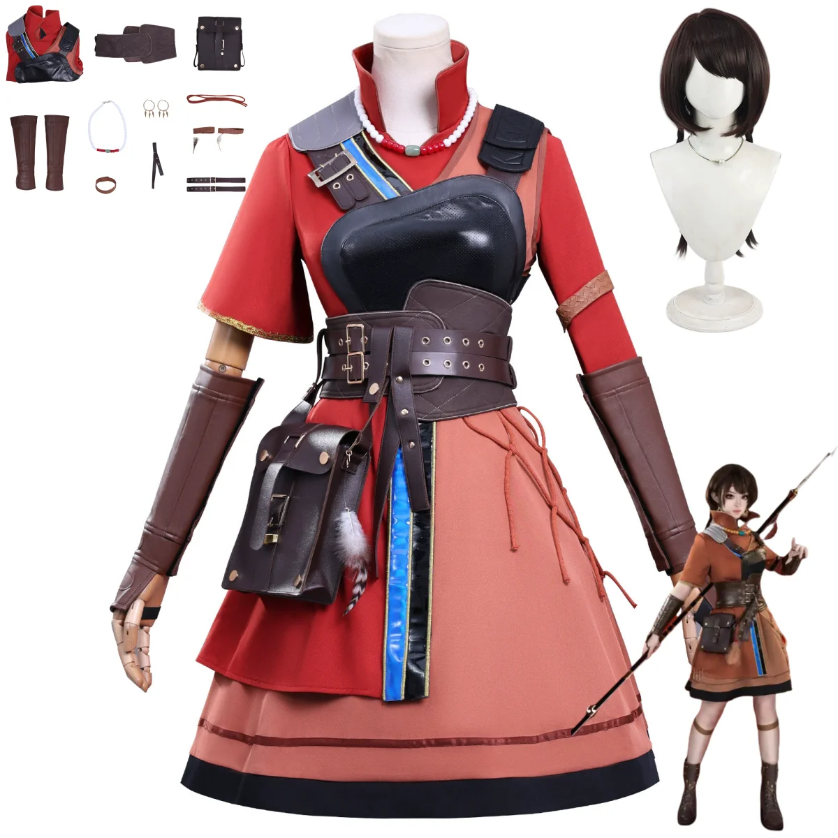 

Новый аниме Ling Cage II Ulan Maiduo, карнавальный костюм INCARNATION 2, парик, нагрудная поясная сумка, реквизит, куртка, парик, женский костюм на Хэллоуин