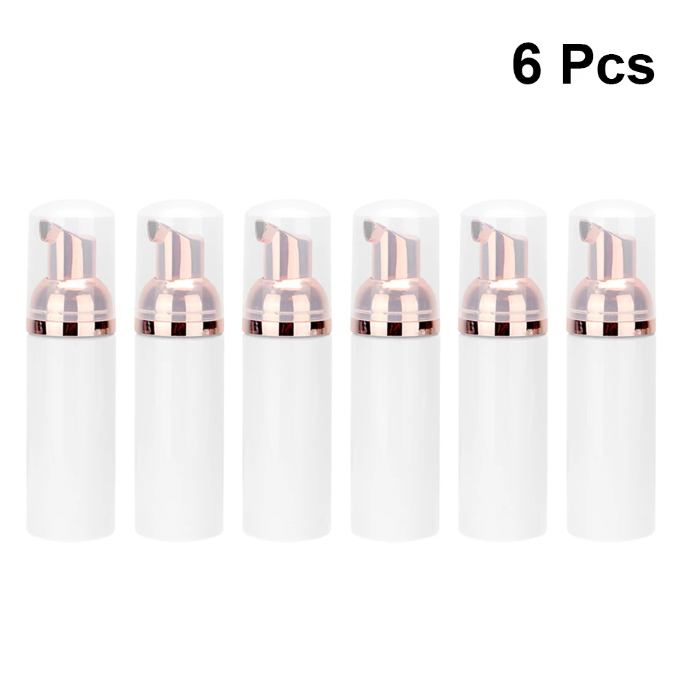 

6pcs Foaming Bottle Portable Refillable 50ml Plastic Pump Container for Shampoo Body Wash Travel Bathroom Use