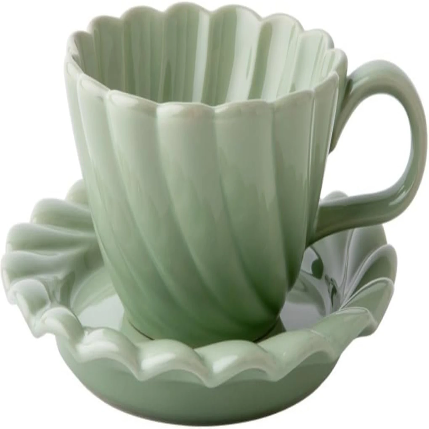 

Experience elegant and high-value mornings with this exquisite Green Lace Ceramic 3-Piece Breakfast Cup Set. Perfect for coffee