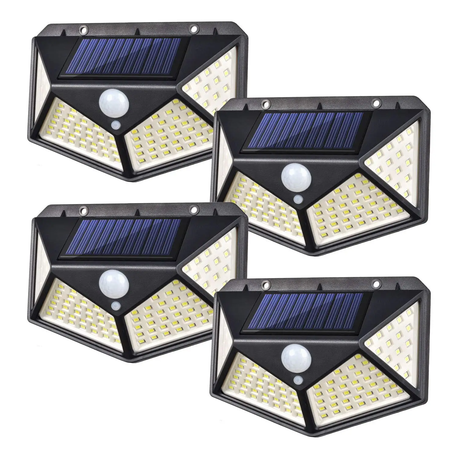 

4 Pack Solar Wall Light 100 LED Wireless Solar Motion Sensor Security Light Waterproof 3 Mode for Garden Patio Yard Garage Porch