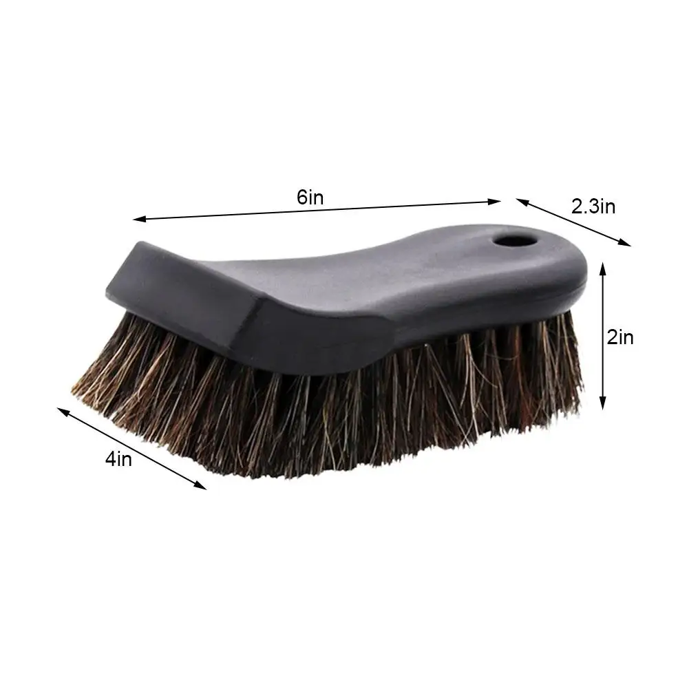 Soft Orsehair Brush Car Leather Cleaning Brush Horsehair Car Beauty Interior Cleaning Brush Cushion Cleaning