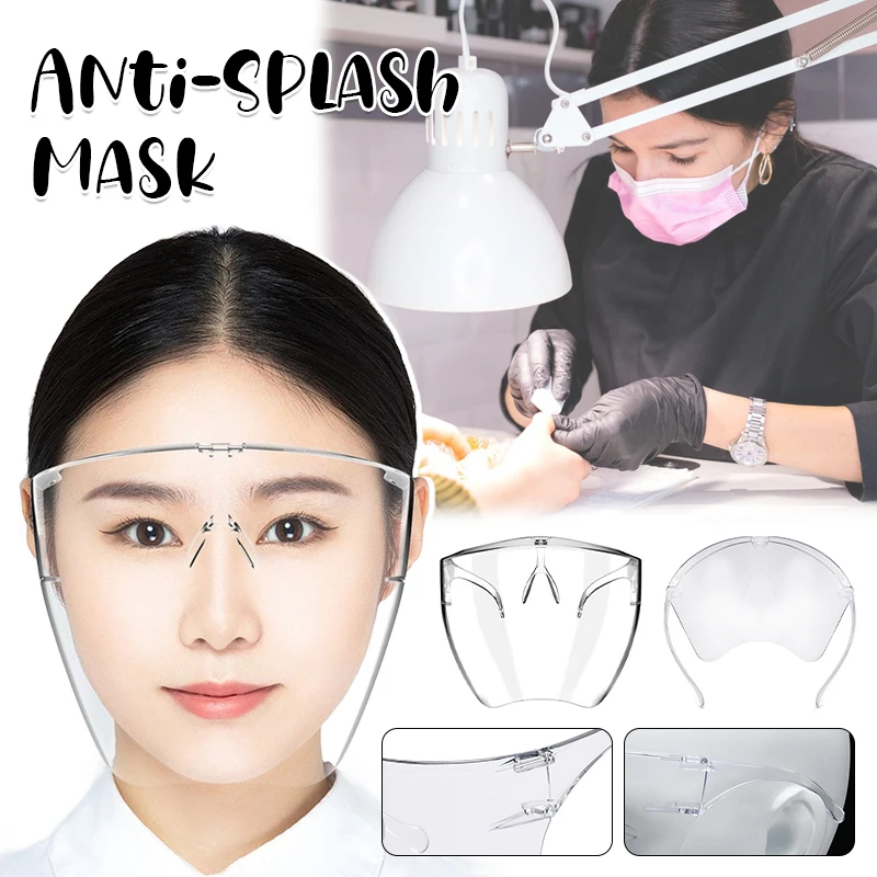 1pc Nail Art Anti-Splash Mask Full Face High-Definition Transparent Anti Fog Anti Splash Protective Mask Goggles Nail Art Tool