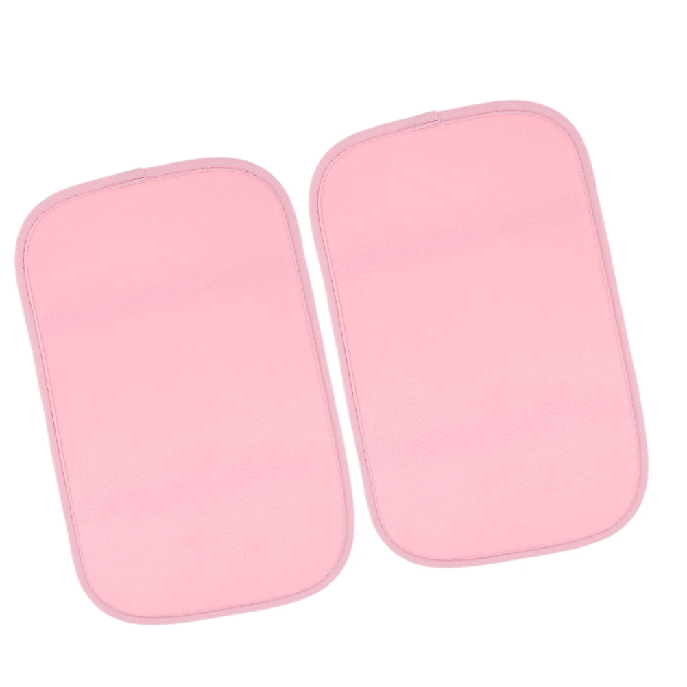 

2 Pcs Car Armrest Cover Pink Non-Slip Mat Durable Polyester Center Console Pad Protective Cushion Car Interior Accessory