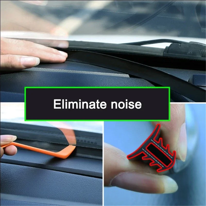 Auto Dashboard Sealing Strips Rubber Seals Sound Insulation Sealing Car Sticker  Universal Automobiles Interior Accessories