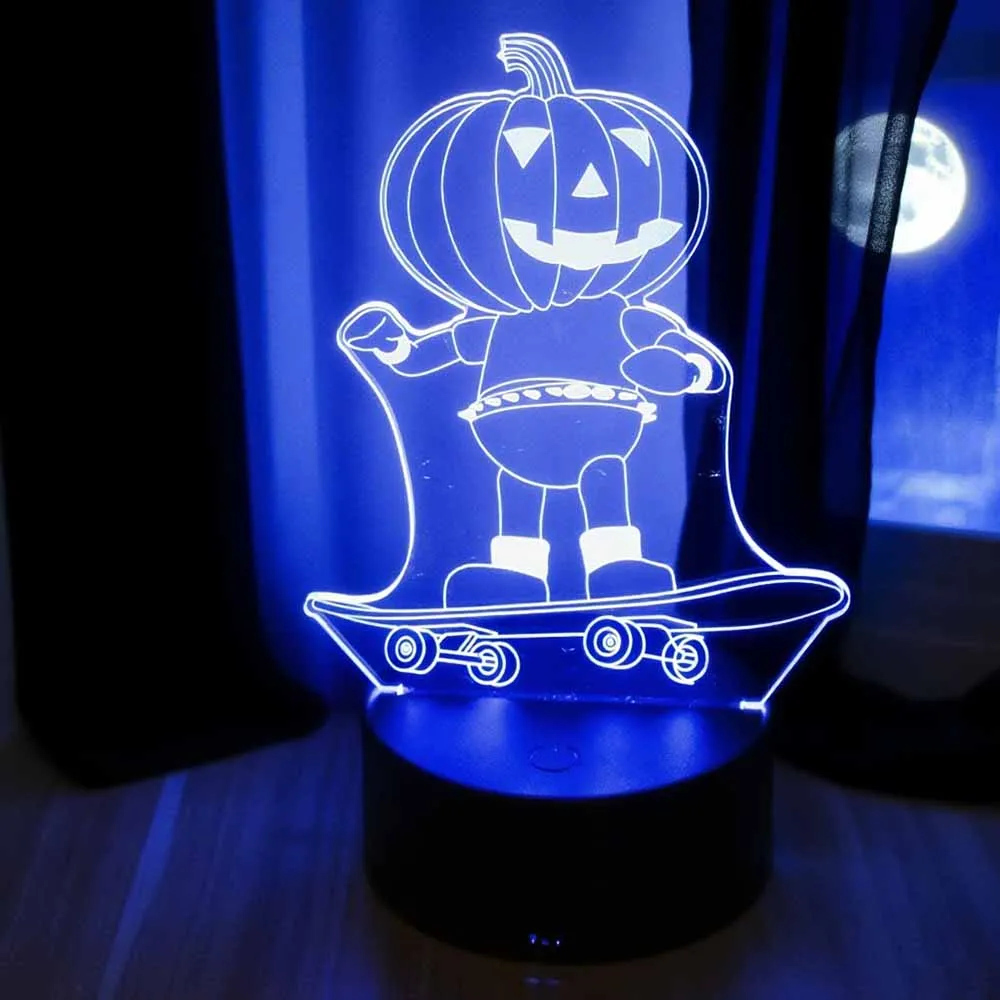 

Halloween Pumpkin Led Night Light Bedroom Decoration Lamp Children's Gift Lights 7/16 color Dimming Bedside Table lamps
