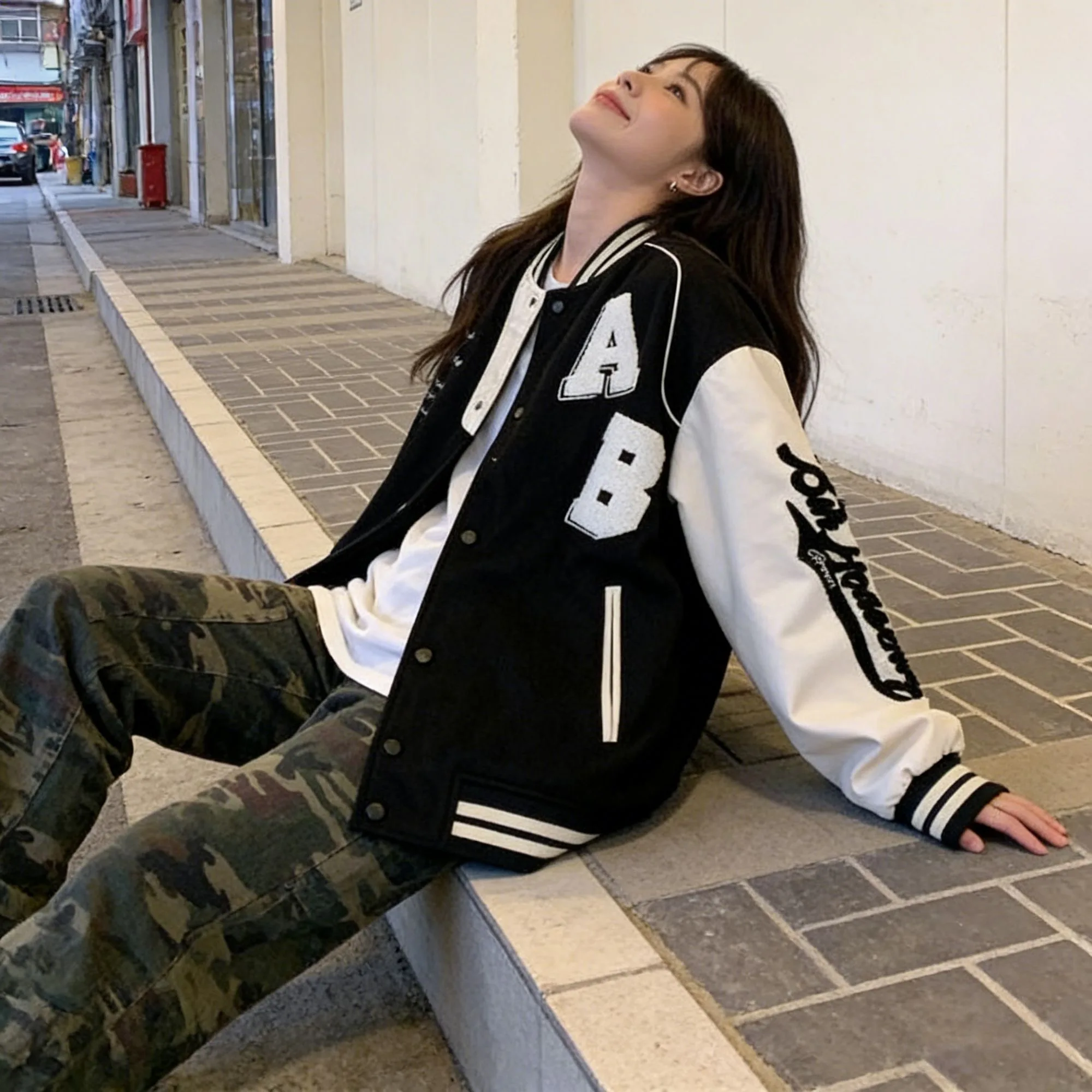 Varsity Jacket Wool - Jaqueta Bomber Feminina de Lã de