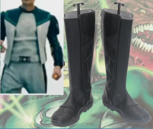 Green Cosplay Lantern Shoes Adult Men Guy Fantasia Gardner Boots Halloween Disguise Costume Accessories Props Made