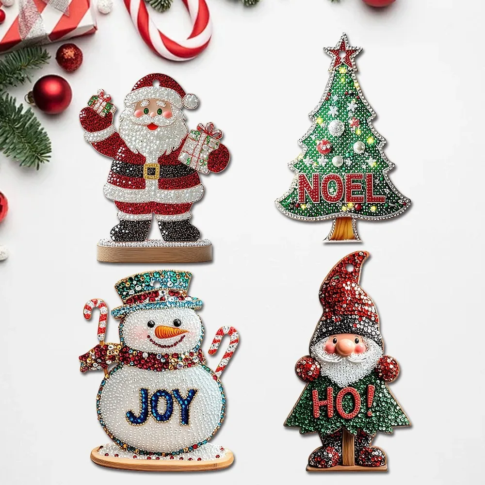 

Happy Christmas Tree Acrylic Cartoon Santa Claus Pendant Hanging Oranment New Year 2025 Gift Xmas Tree Decoration for Home Decor