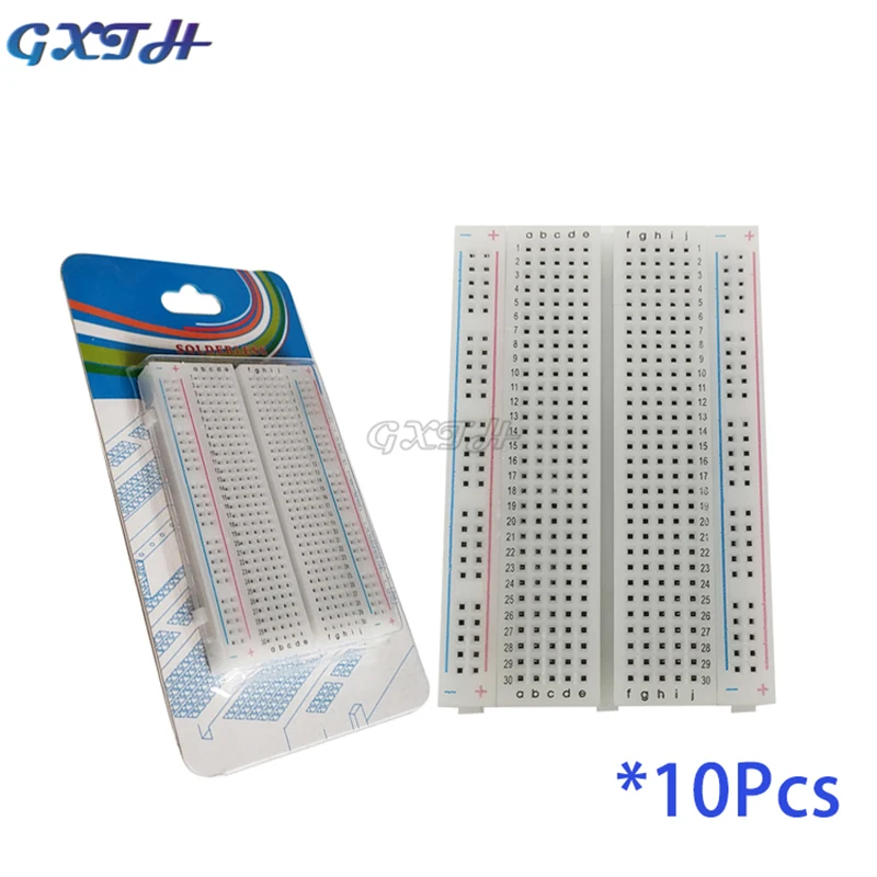 

10PCS 400 Holes Tie Points Solderless PCB Mini Breadboard Universal Test Protoboard DIY For Bus Test Circuit Board