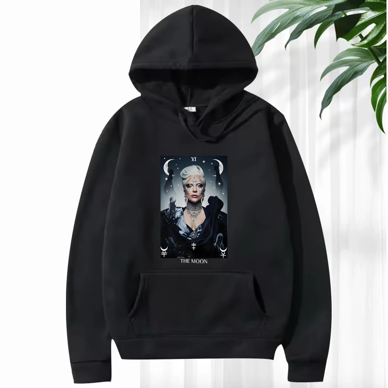 

Lady Gaga Tarot The moon graphics hoodie men women fashion funny streetwear vintage Long sleeve print oversized hoodie unisex