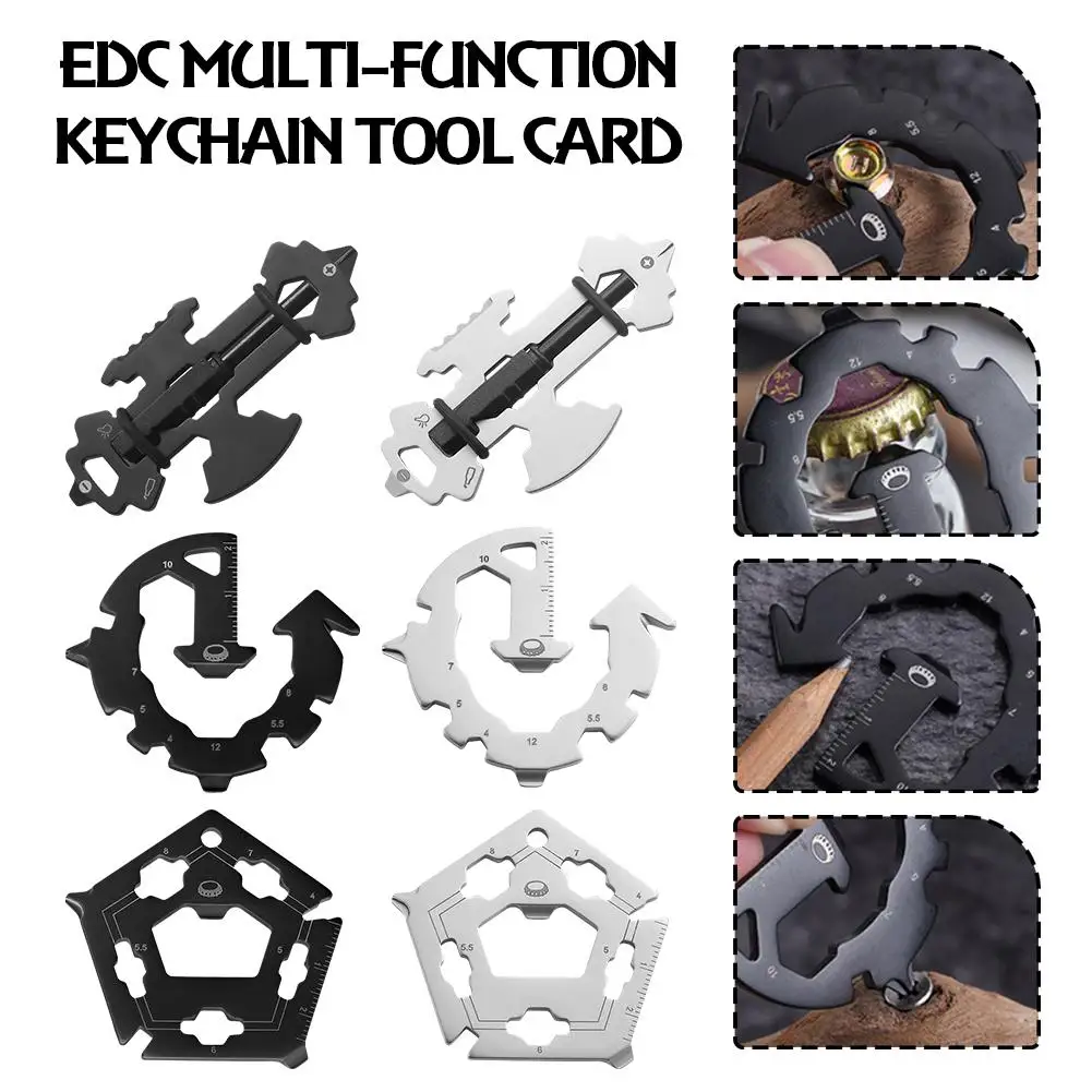 EDC Multi-function Keychain Tool Card Multi-functional Material Widely Tools Applicable Compact High-quality Design Portabl C9U3
