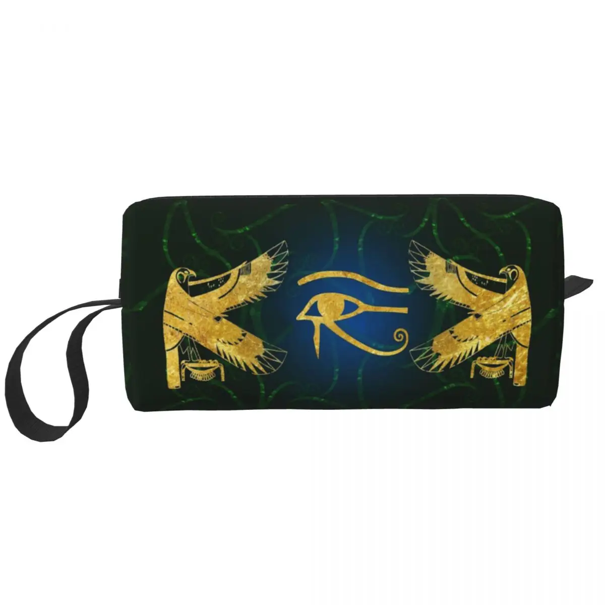 Eye Of Horus Falcons Wedjat Eye Makeup Bag Pouch Waterproof Egyptian Cosmetic Bag Travel Toiletry Bag Organizer Storage Bag