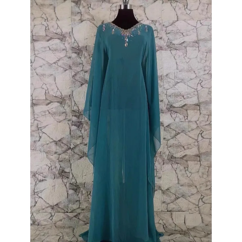 

Customized Belly Dance Chiffon V-neck Persian Gulf Hair Swing Robe Eastern Dance Diamond Set Khaleegy Robe Performance Dress