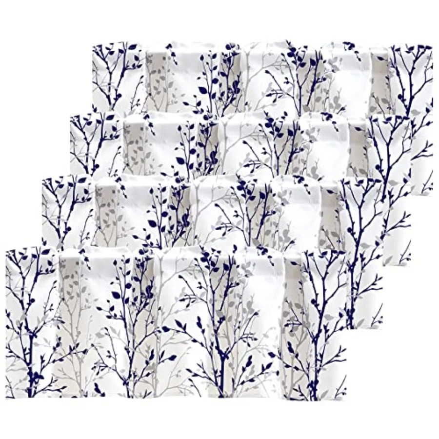 

Плед с принтом в виде ветвей деревьев, 8-слойный, с технологией Lonow Treatment, темно-синий, для кухни, ванной, столовой, спальни и гостиной.
