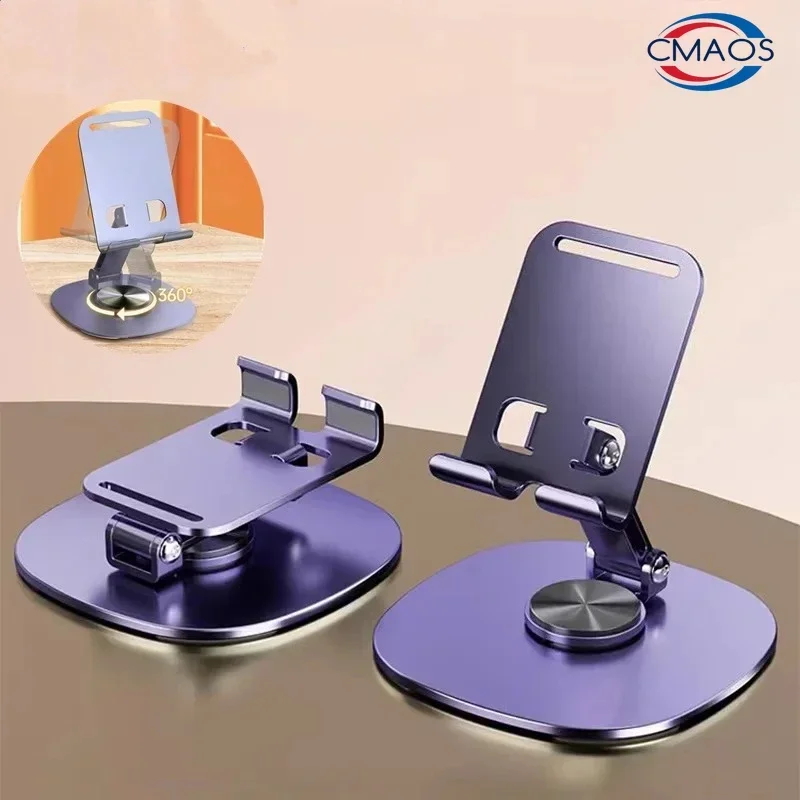 Elough 360 °   Suporte Portátil Rotativo para Tablet e Celular (iPad, iPhone 15, Xiaomi) - Suporte Dobrável de Mesa para Transmissões ao Vivo