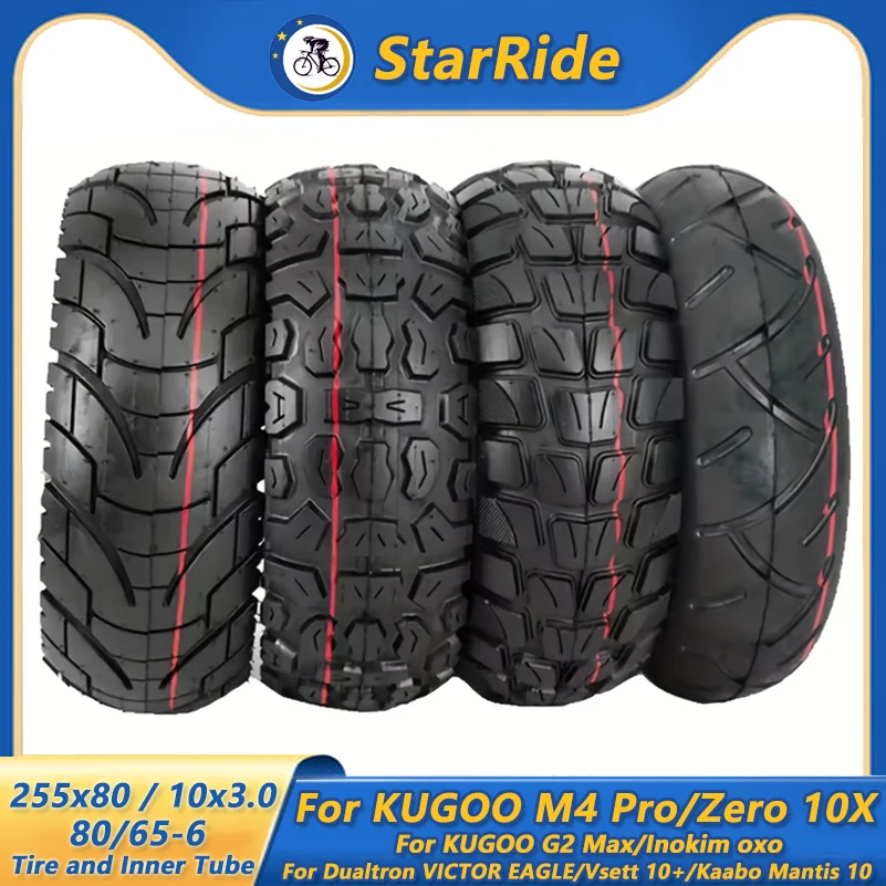 Pneu para Patinete Elétrico 10 Polegadas 80/65-6 255x80 para Inokim Oxo Kugoo M4 G1 Dualtron VICTOR EAGLE Speedway 4 Zero 10X Bike