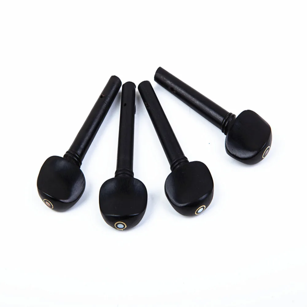 4 PCS Violin Pegs Fiddle Replacement Accessory Kit Strings Black Musical Instrument Parts