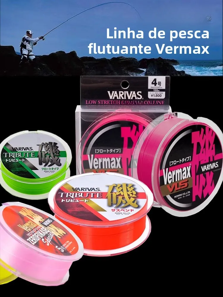 Linha de Pesca de Nylon Varivas Vermax para Pesca em Mar e Costa, Edição Sênior, Linha Durável para Pesca Oceânica, Rolo de 150m