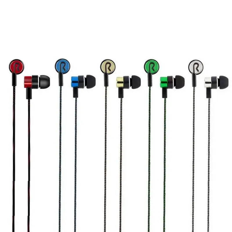 3.5MM Fashionable In-Ear Stereo Earphone Braided Wire Headset Sport Earphones Wired Control Super Bass Universal