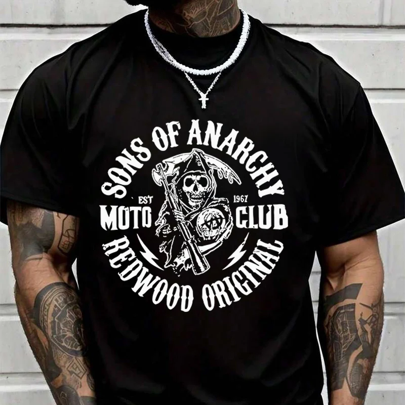 

Мужская модная футболка Euro Size Sons Of Anarchy Soa Redwood Original Moto Club, повседневные модные футболки для лета, топы