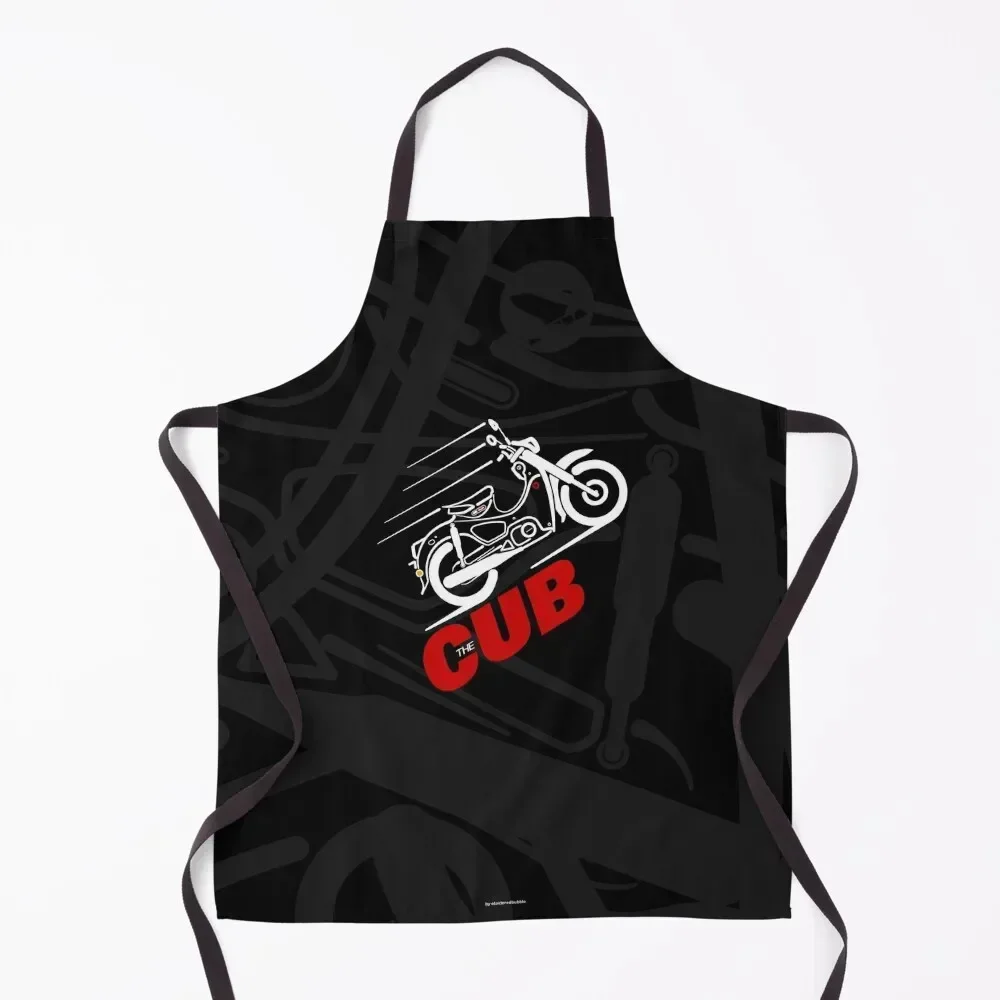 

The Super Cub, Cute Classic Line Art for classic Bikers Apron Kitchen Things nail tech supplies Goods For Home And Kitchen Apron