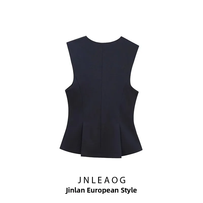 

Fashionable Pleated Short Skirt Style Top Women's Spring New Arrival JNLEAOG Garment Polyester Fiber No Sleeve Regular Length