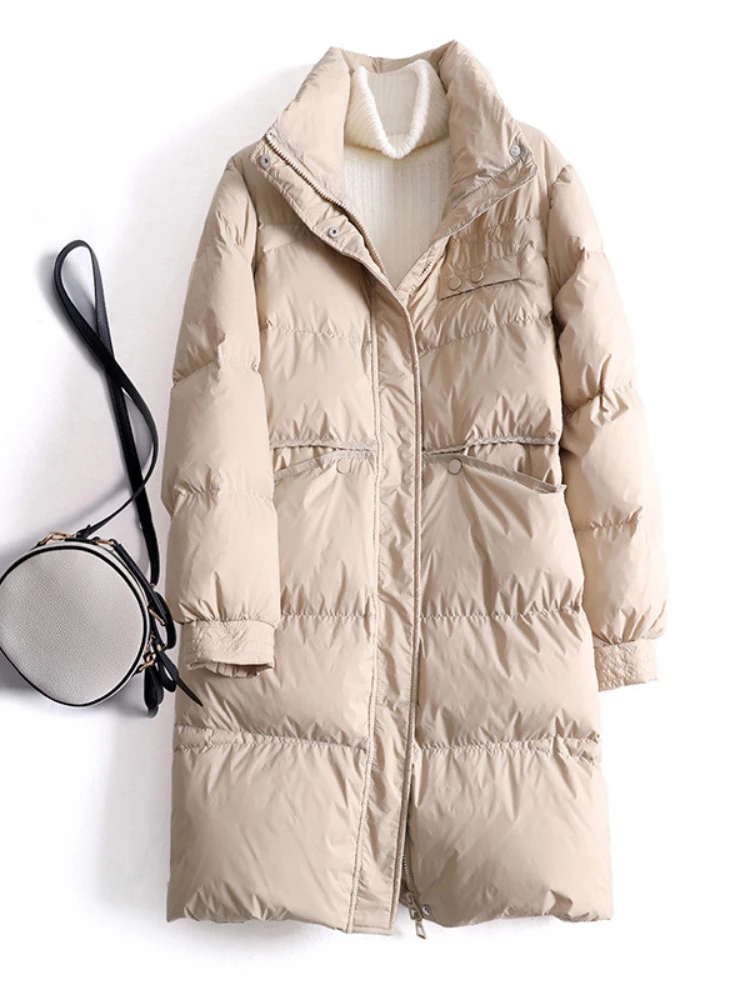 Winter Coat Women White Duck Down Jacket Female Casual Long Parkas Warm Loose Snow Coat