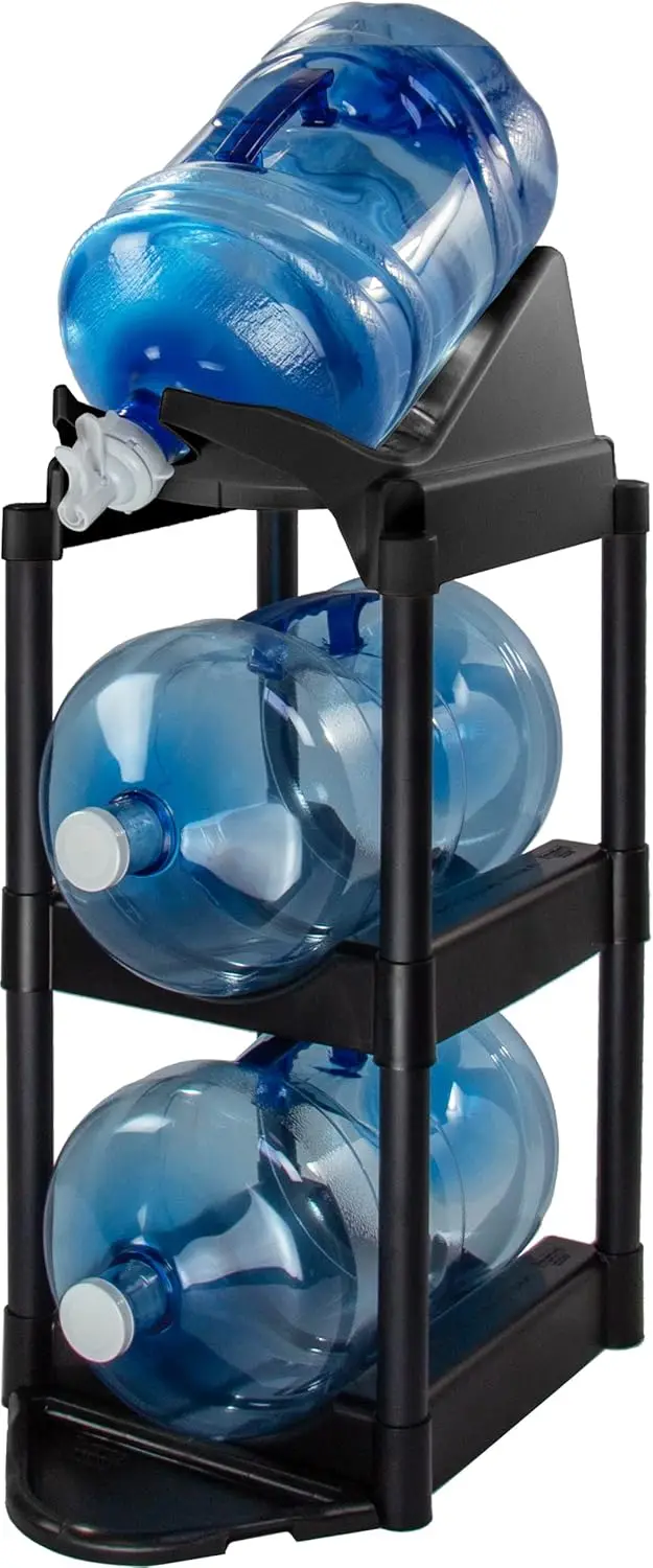 

Bottle Buddy Cascada Pour & Store System Water Bottle System-3-Tier 5 Gallon Jug Storage Rack with Floor Protector & Dispenser