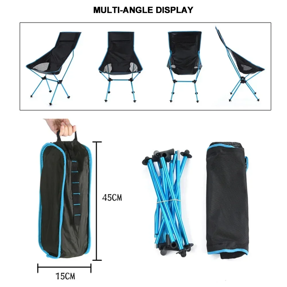 Foldable Outdoor Chair Collapsible Camping Chair Portable Folding for Beach Picnic Seat Folding Chair for Fishing BBQ Hiking