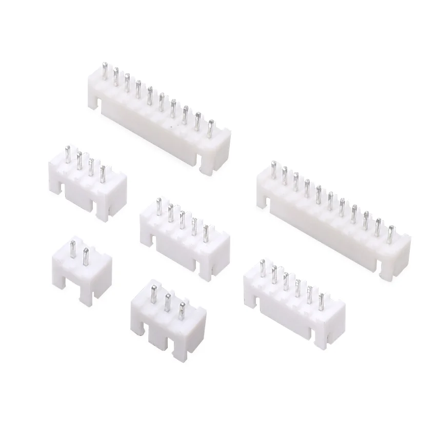50Pcs XH 2.54 2.54mm Pitch Pin Header Housing Connector JST XH2.54 2P 3P 4P 5P 6P 7P 8P 9P 10 Pin Male Straight Pin For PCB