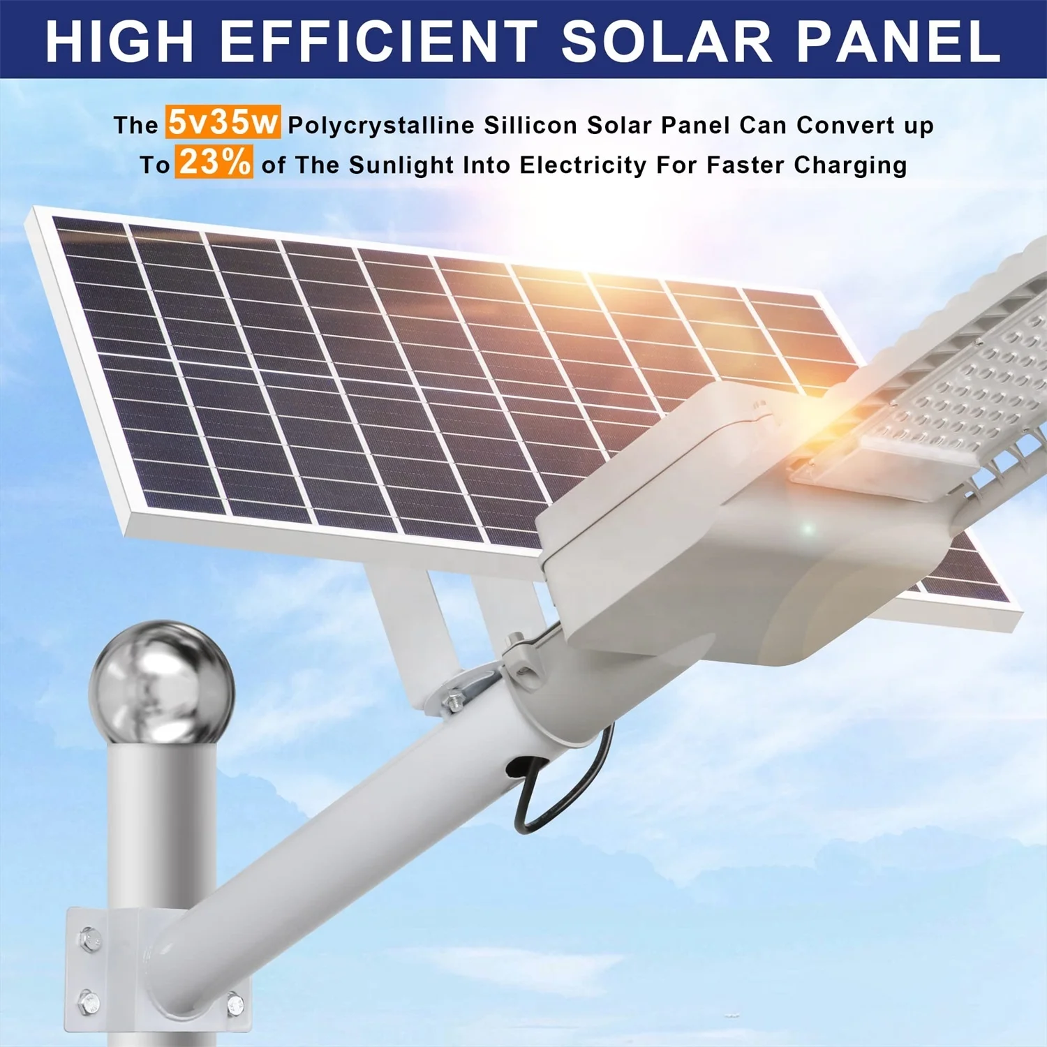 1000W Remote Control LED Solar Street Light Dusk to Dawn Solar Parking Lot Lights IP65 Waterproof Outdoor Solar Flood Light