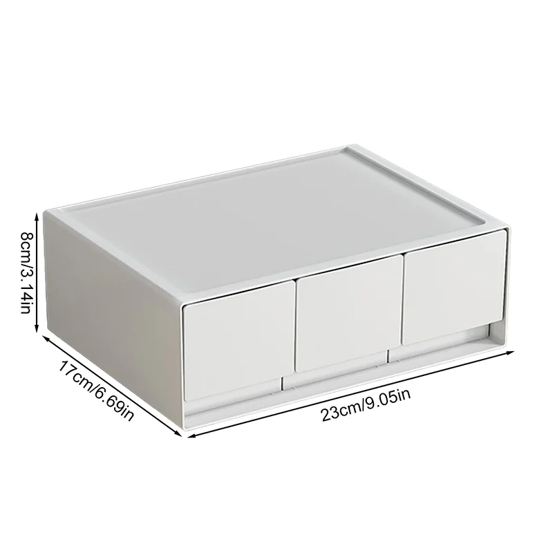 Desktop Multi-Layer Stackable Cosmetic Organizer Drawer Jewelry Box for Office — detail 2