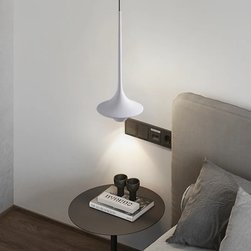 Plafonnier LED suspendu au design nordique moderne simpliste, disponible en blanc, noir, bleu, idéal pour une chambre à coucher ou un Restaurant