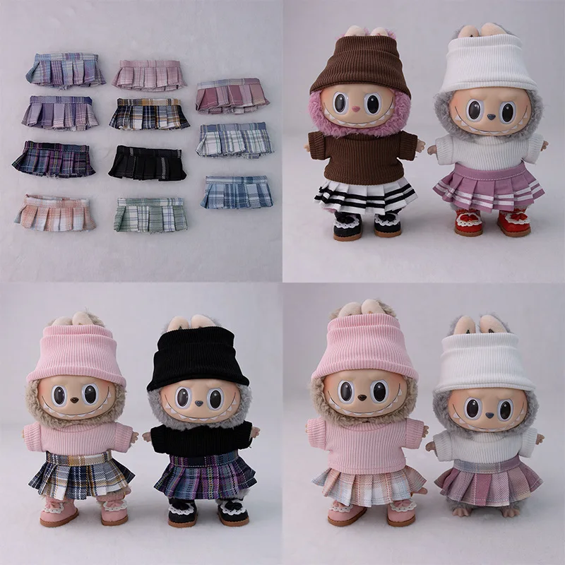 

Mini Doll'S Clothes Outfit Accessories JK Pleated Skirt For 15cm 17cm Labubu Idol Big Into Energy Clothing Gift Doll Accessories