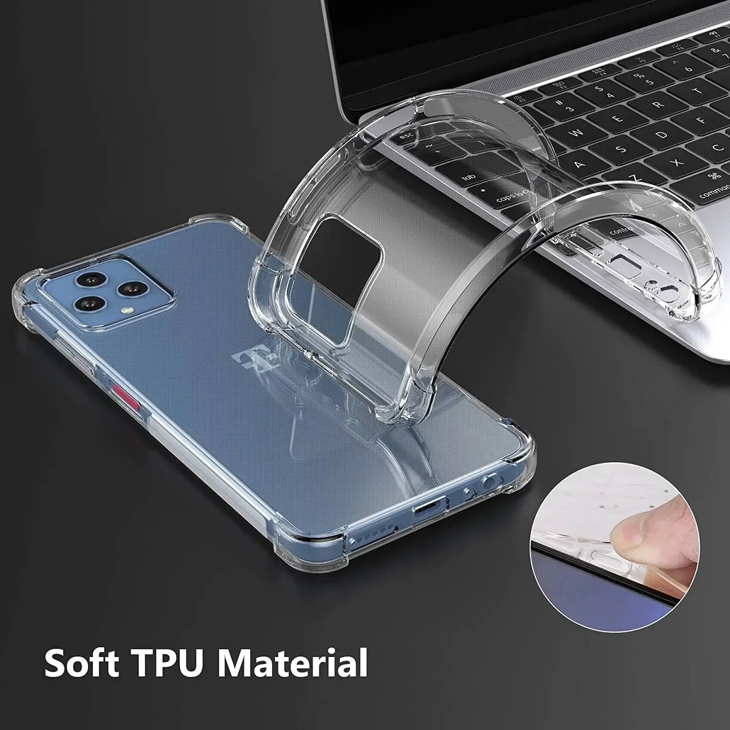 Soft TPU เคสโทรศัพท์โปร่งใสสําหรับ TCL T-Mobile Revvl 6x6 Pro T โทรศัพท์ 5G กันกระแทกถุงลมนิรภัยป้องกัน