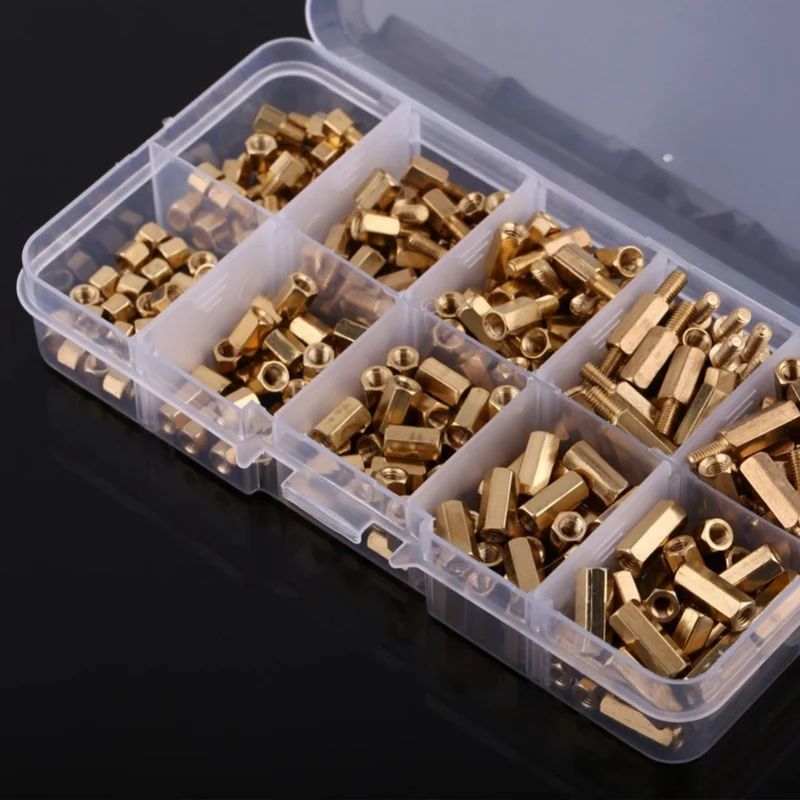 300pcs M3 Brass Standoffs Hex Male Female & Female Female Stand Off DIY Set For Motherboard