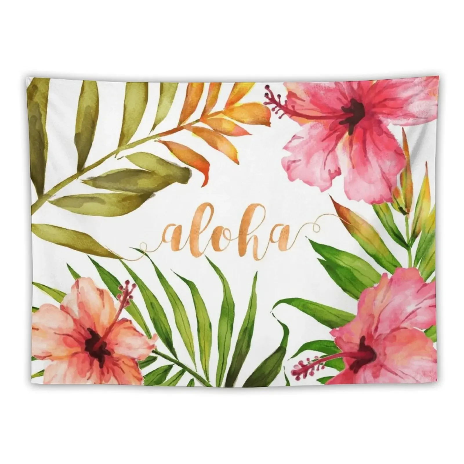 

Aloha Tropical Hawaiian Floral Watercolor Tapestry Decorations For Room Christmas Decoration Tapestry