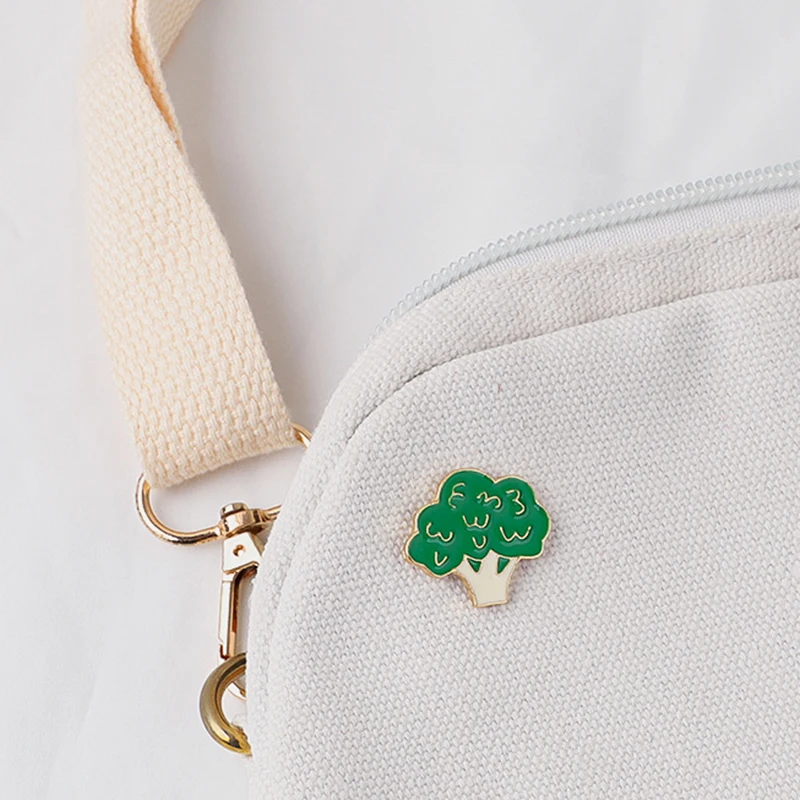 Broccoli Brooch Men's And Women's Cute, Japanese Badge, Cartoon Pin, Buckle Pin, Personality, Simple And Versatile Accessories