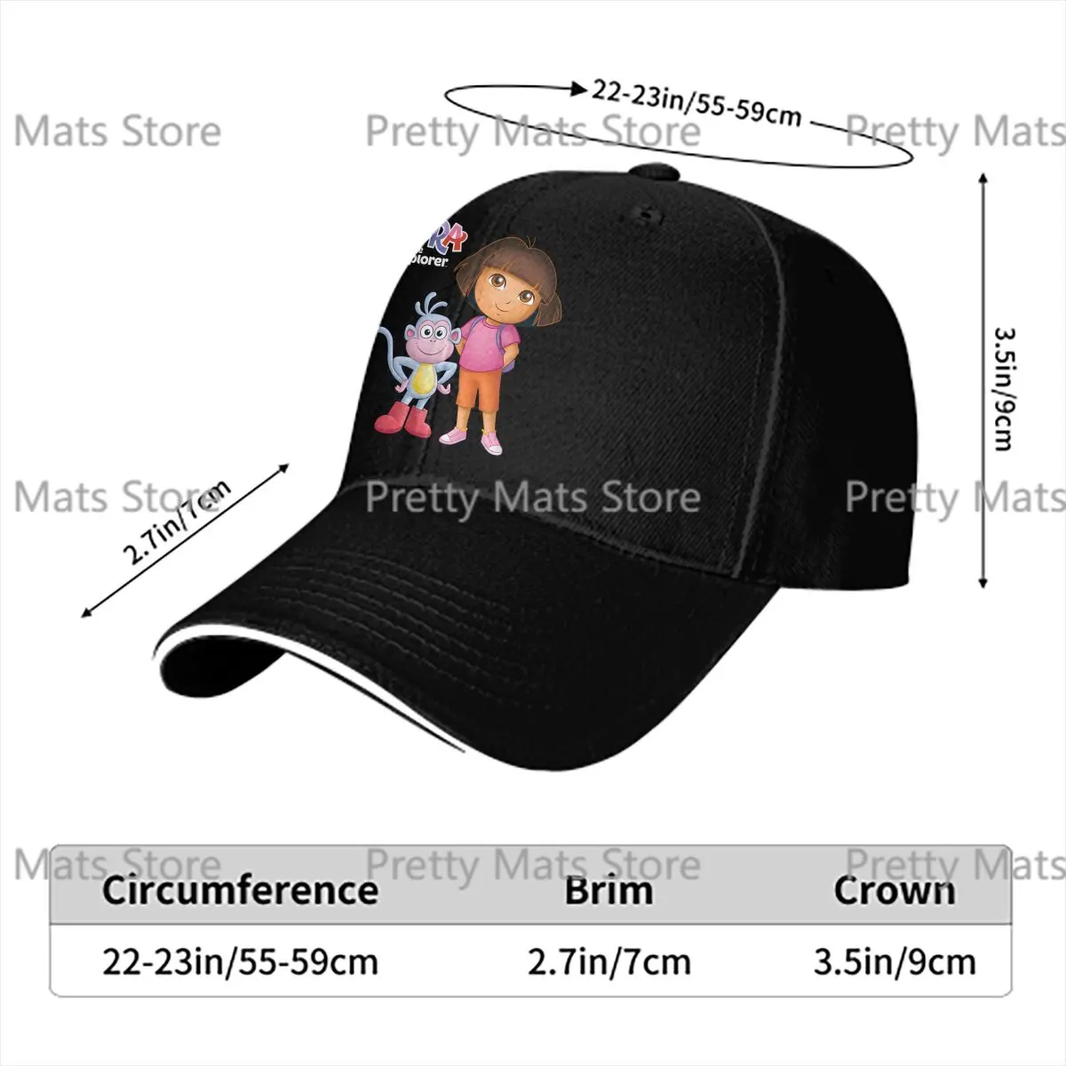 Two Another Level Doras The-Explorer Anime Multicolor Hat Peaked Women's Cap Personalized Visor Protection Hats