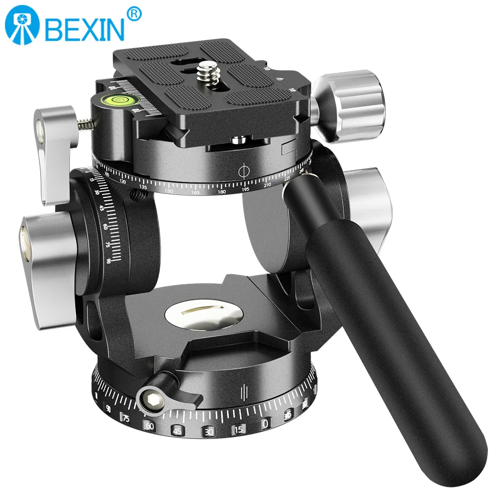 BEXIN Artcise nueva cabeza hidráulica de vídeo hueca -51°+90° estructura doble panorámica profesional CNC Tilt Pan montaje cabeza de bola cabeza hidráulica ligera cámara de vídeo DSLR de fluido compacto mini cabeza de