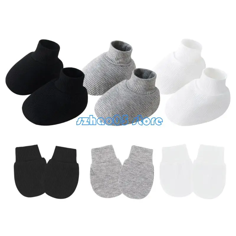 85le luvas elásticas para recém-nascidos com meias antiderrapantes para proteções pele infantil 0 a 6 meses luvas para