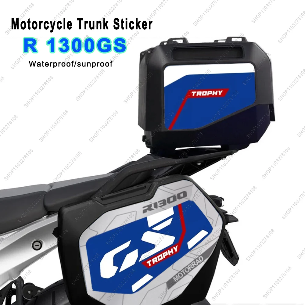 

Motorcycle Luggage Cases Sticker Waterproof Decal for BMW R1300GS r 1300gs 2023-2024 Trophy Triple Black Option 719 Light White