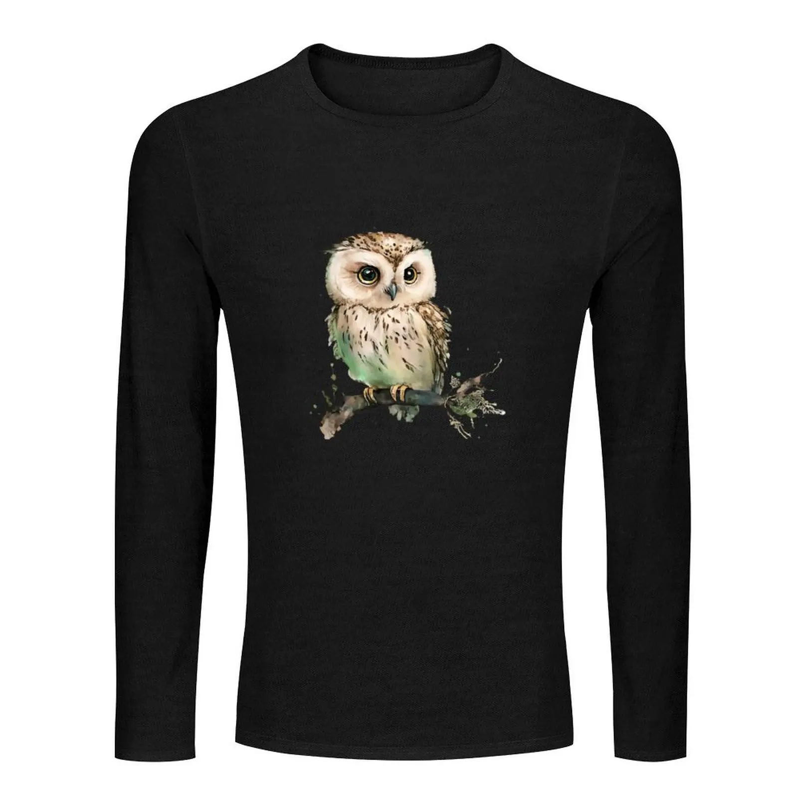 Owl in the tree Long T-Shirt quick-drying t-shirt men clothings