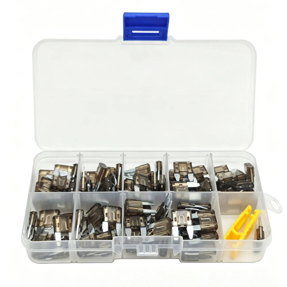 100 Stück Mini-Sicherungen 1A/2A/3,5A/7,5A/10A/15A/20A/25A/30A/35A/40 AMP APM/ATM Mini-Flachsicherungen Kurzschlussschutzsicherung – Detail 6